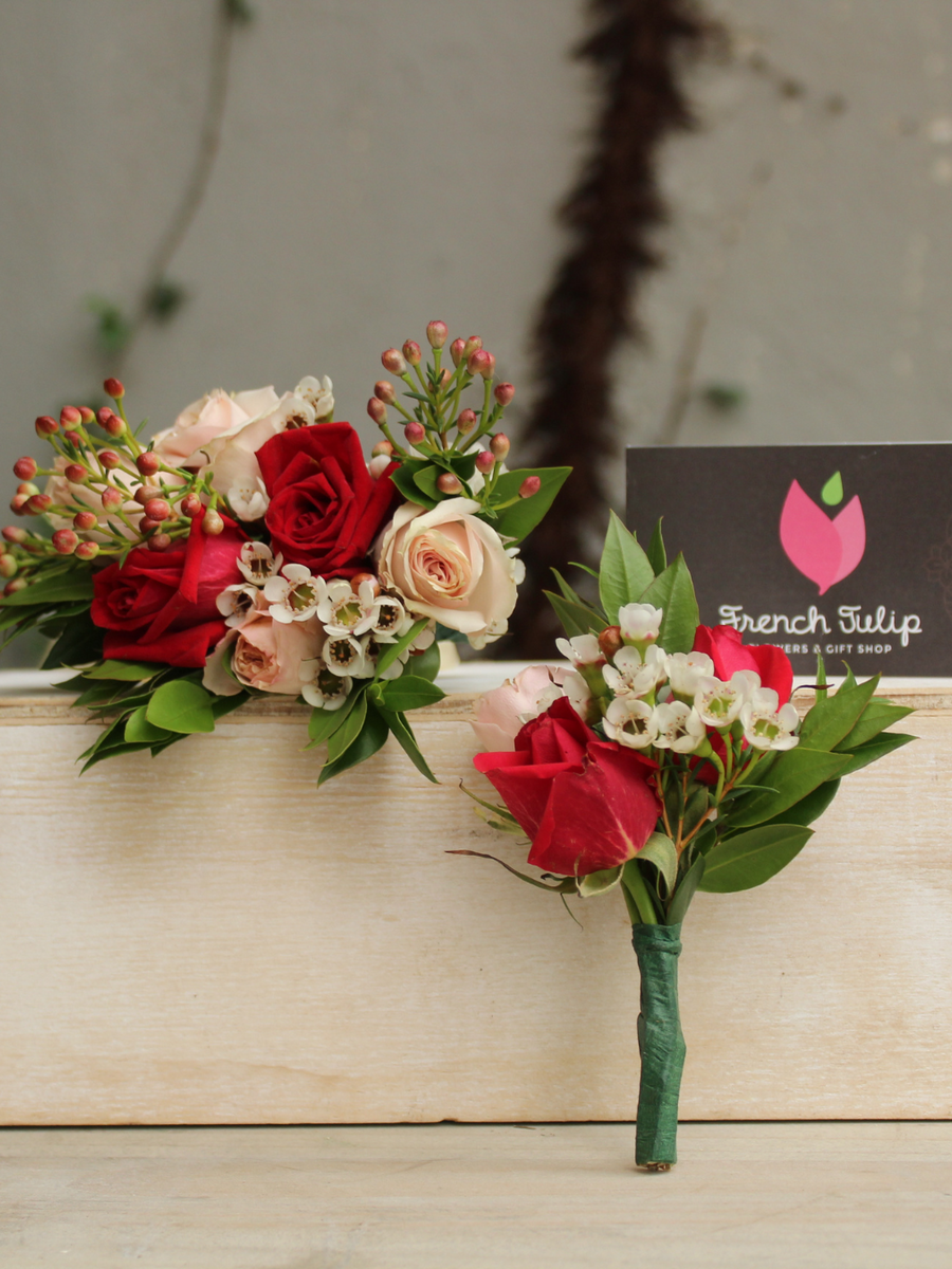 Spray Roses Corsage & Boutonniere