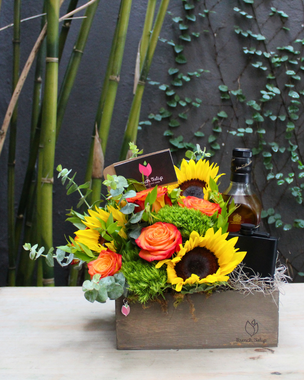 Vibrant Cheers w. Whisky and Portable Liquor Flask