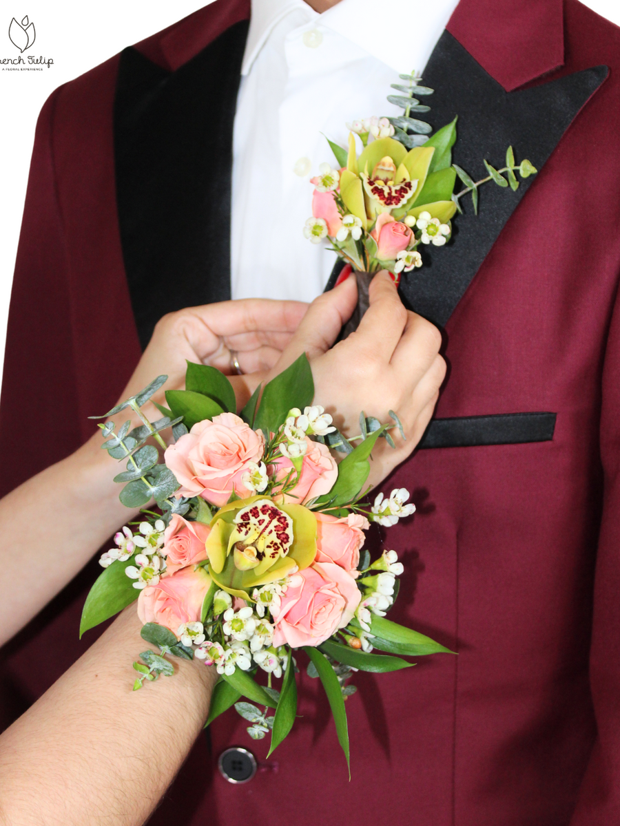 Orchid & Roses Corsage & Boutonniere