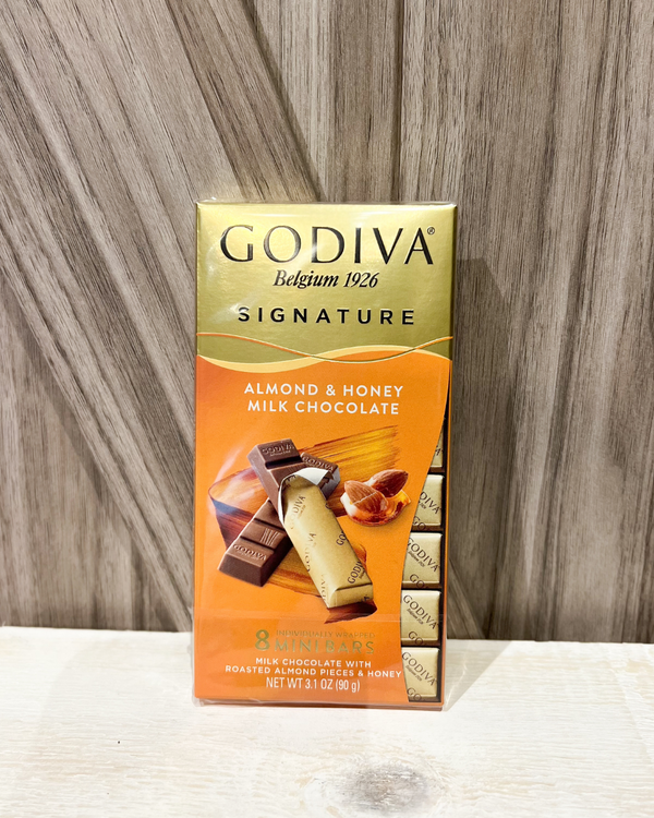 Godiva Signature Almond & Honey Milk Chocolate Mini Bars, 3.1 oz